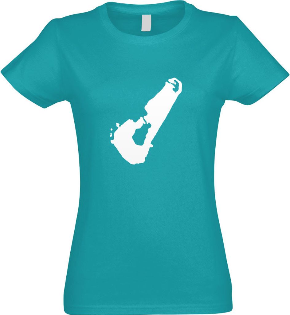 Kiwistar - T-Shirt tailliert - Damen - türkis - Tuvalu Umriss Kontur - mit Motiv Bedruckt - Funshirt Design - Sport - Freizeit - Damen - L