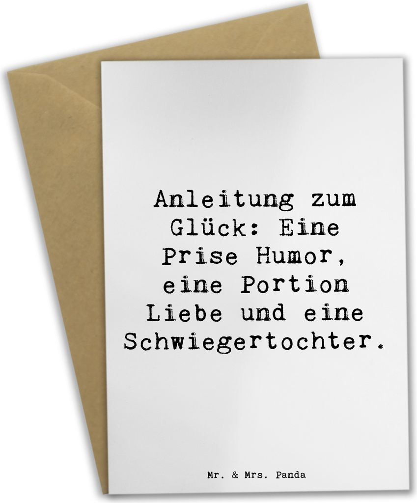 Mr. & Mrs. Panda Grußkarte Spruch Humor Liebe Schwiegertochter - Weiß - Geschenk, Familie, Schwiegereltern, persönliche Erinnerungen, hochzeitsk...