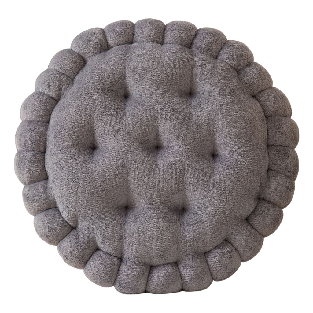 Sitzkissen verdickte hohe Elastizität bequeme weiche runde entzückende Kekse Form Stuhlmattenpad für Sofa-Grau