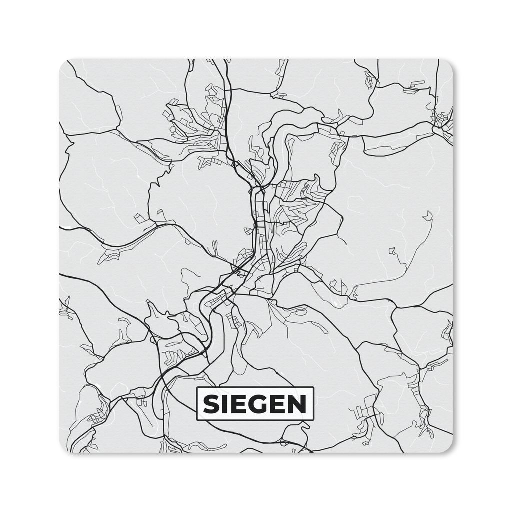 MuchoWow Mauspad Mousepad Stadtplan - Deutschland - Siegen - Karte 30x30 cm - Mousepads - Maus Mat - Pad - Mausunterlage - Gaming
