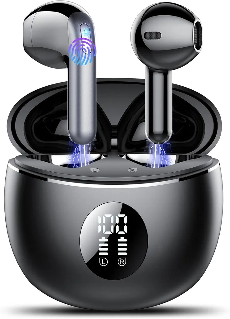 In Ear Kopfhörer Kabellos Bluetooth 5.4 Kopfhörer mit 4 Mic, Kabellose Kopfhörer 50 Std ENC Noise Cancelling Earbuds Tiefer Bass, IP7 Wasserdicht