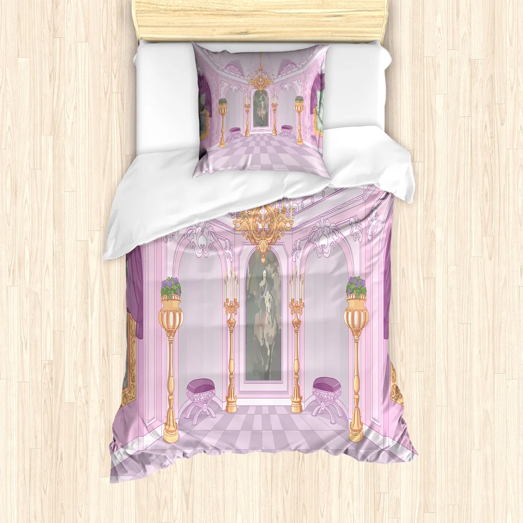 Parure de lit enfant 135x200 motif dessin animé en sable brun et gris