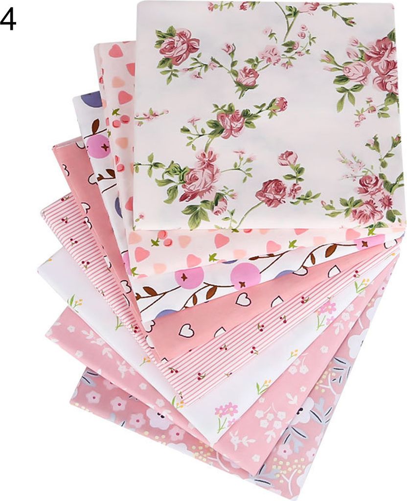 1 Set schöne blumdruckgedruckte Patchwork-Stoff elegant auffälliger Stoffnähtuch für Zuhause-4