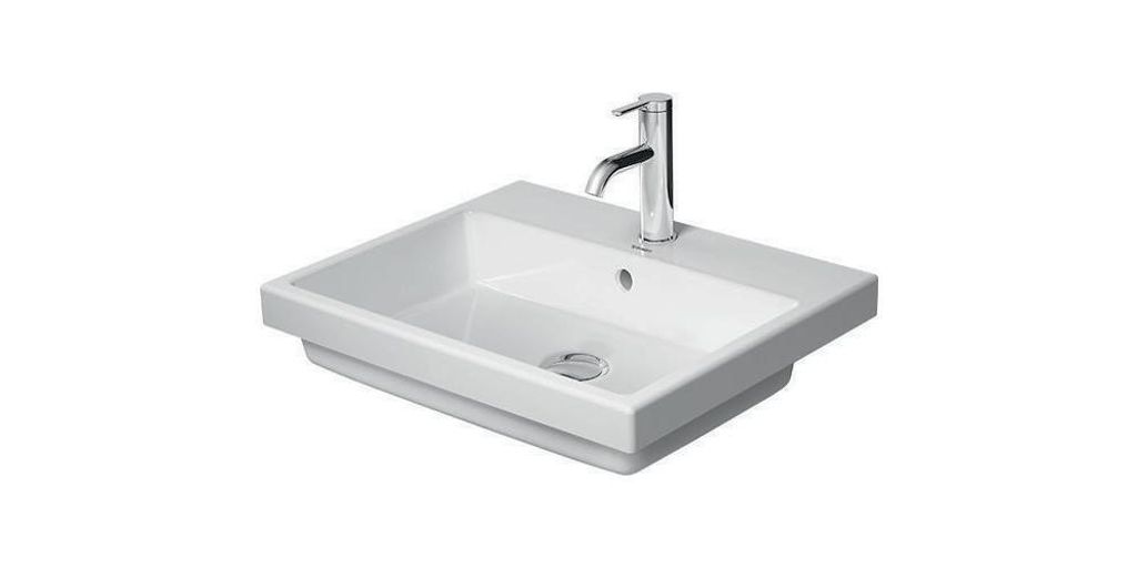 Duravit Einbauwaschtisch VERO AIR mit Überlauf, Hahnlochbank, 550 x 455 mm ohne Hahnloch weiß