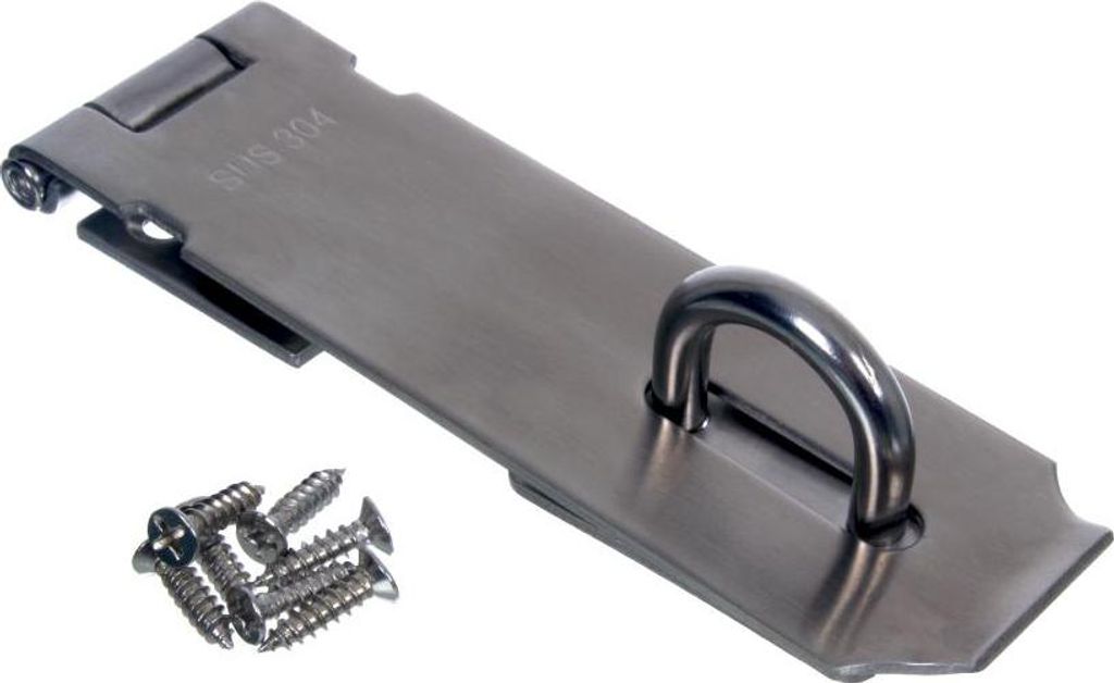 NAJDER Hochleistungs Haspe Staple Sicherheits Türriegel mit Schrauben, 2 Stück, Modell wrx2 126 mm, Edelstahl Vorhängeschloss Haspe, Türverschl...