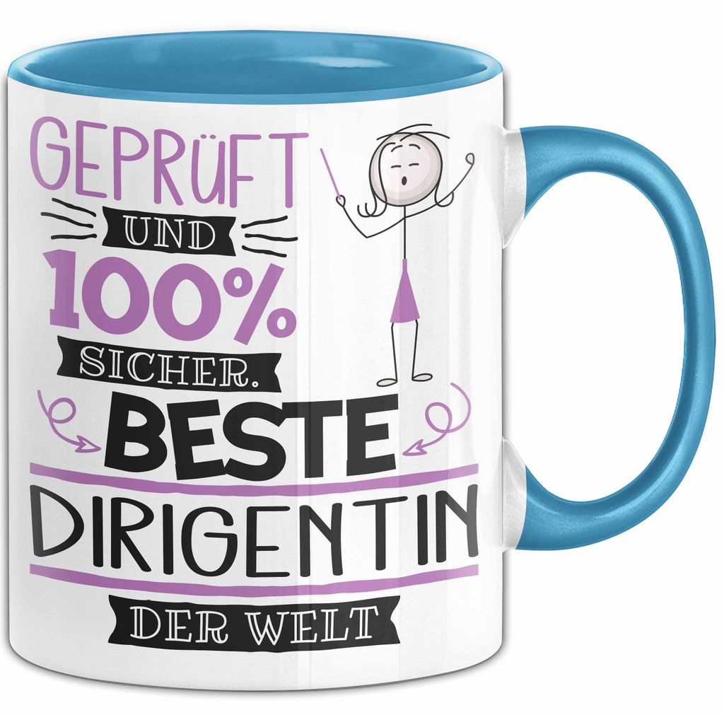 Beste Dirigentin Der Welt Tasse Geschenk für Eine Dirigentin Und Sicher Geschenkidee Geburtstag Weihnachten (Blau)