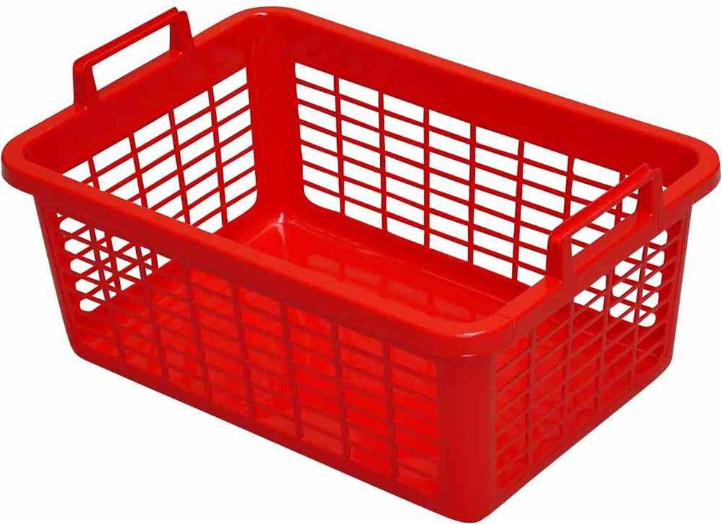 LOCKWEILER Wäschekorb eckig 80 l, 80 cm, rot L30058