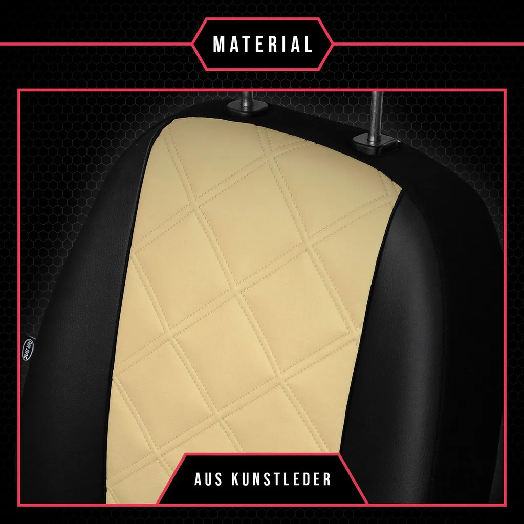 Coprisedili auto Coprisedili universali per Volkswagen Golf III Set beige - 5