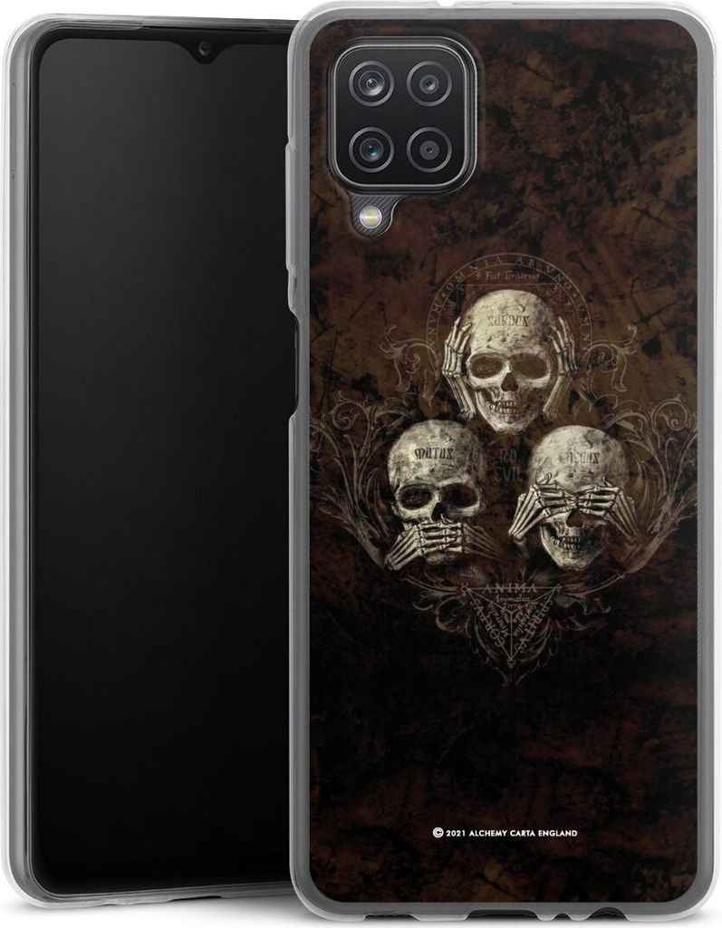 DeinDesign Slim Hülle für Samsung Galaxy A12 Silikon Case Ultra Dünn Handyhülle Art Gothic Totenköpfe