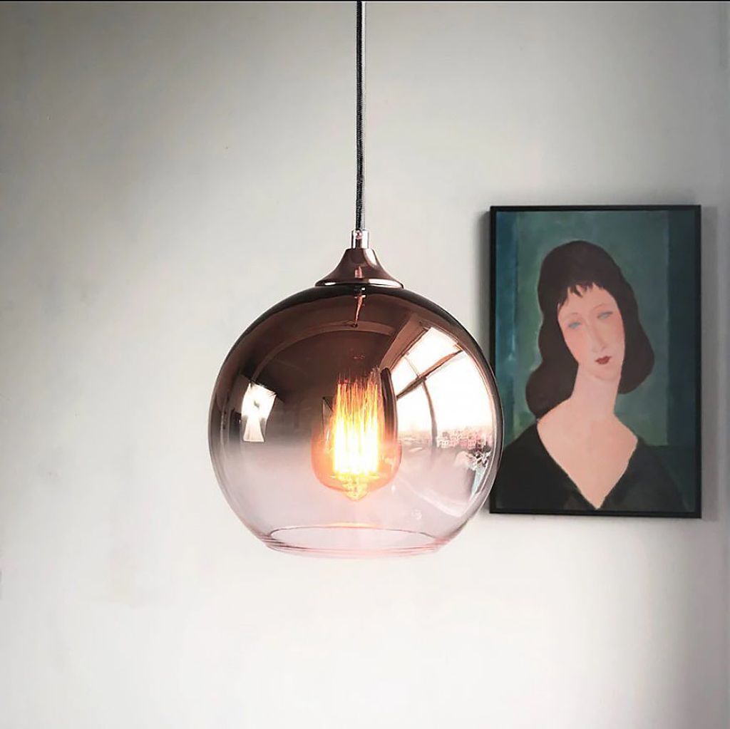 Toolight Pendellampe App313 Ball Metall - Glas E27 1-Punkt Produktbild 5