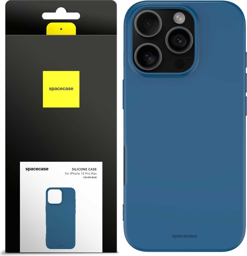 Spacecase Silikonhülle iPhone 16 Pro Max blau