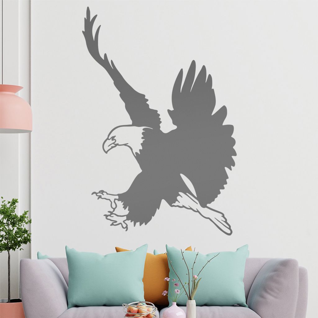 KIWISTAR Adler - Angriff Maus Hase Auge Wandtattoo in 6 Größen - Wandaufkleber Wall Sticker - Dekoration, Küche, Wohnzimmer, Schlafzimmer, Badez...