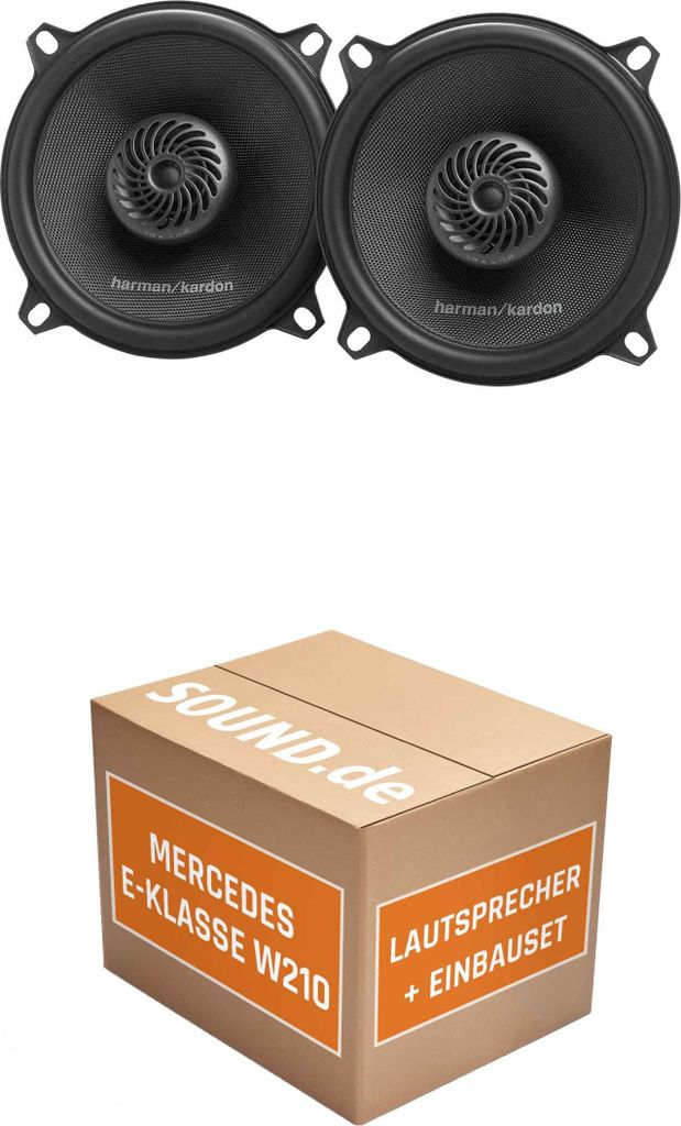 Lautsprecher Boxen Einbaupaket hinten Harman/Kardon FIT5F passend für Mercedes E-Klasse W210 + Kombi | 280Watt Paar
