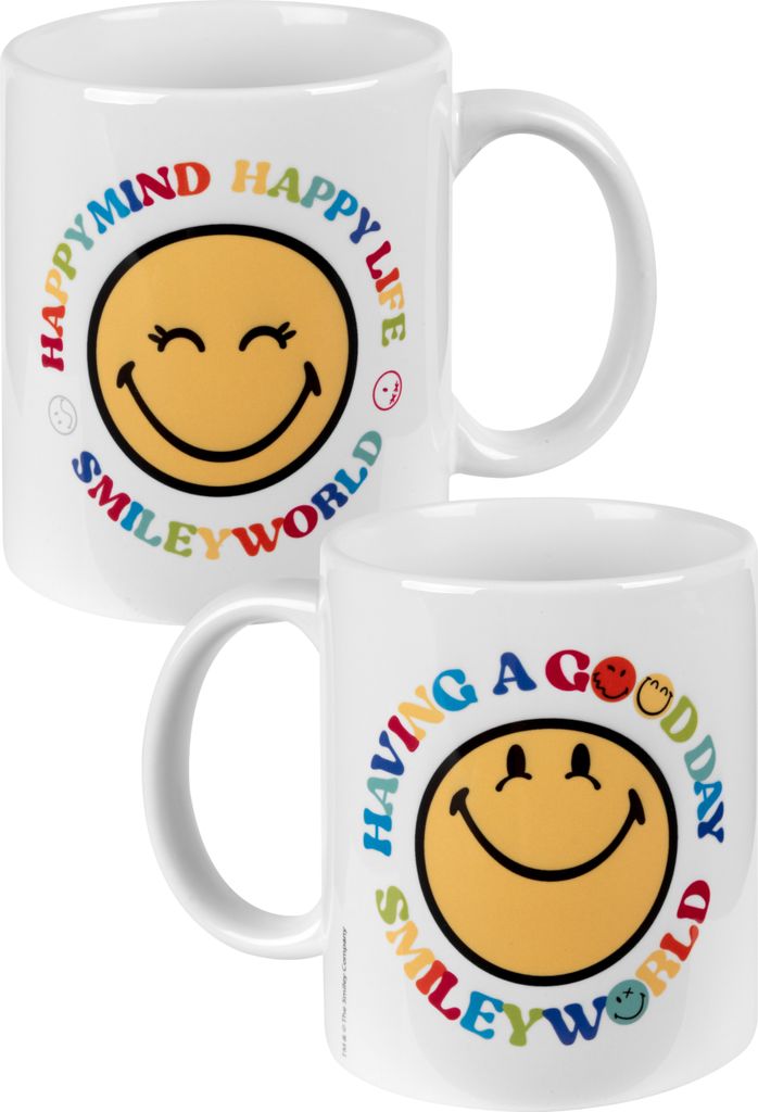 Smileyworld Tasse - Kaffeetasse Becher Kaffeebecher aus Porzellan Bunt 320 ml