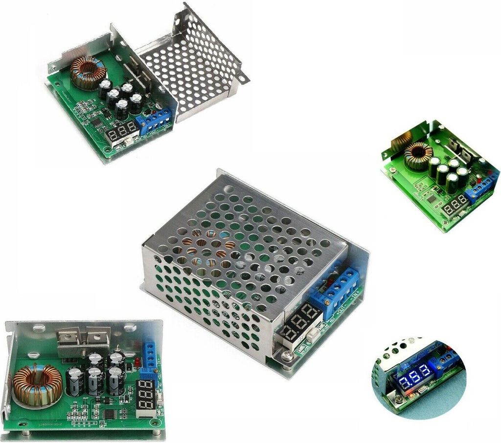3,5-30V zu 0.8-29V 5V 12V 10A DC-DC Step Down Netzteil Converter + LED Volt