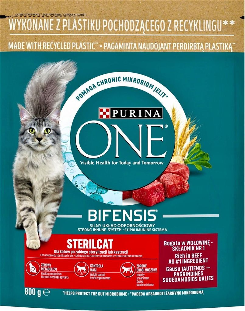 Purina One Cat Sterilcat Karma Z Wołowiną Dla Kota 800g Zdjęcie produktu 