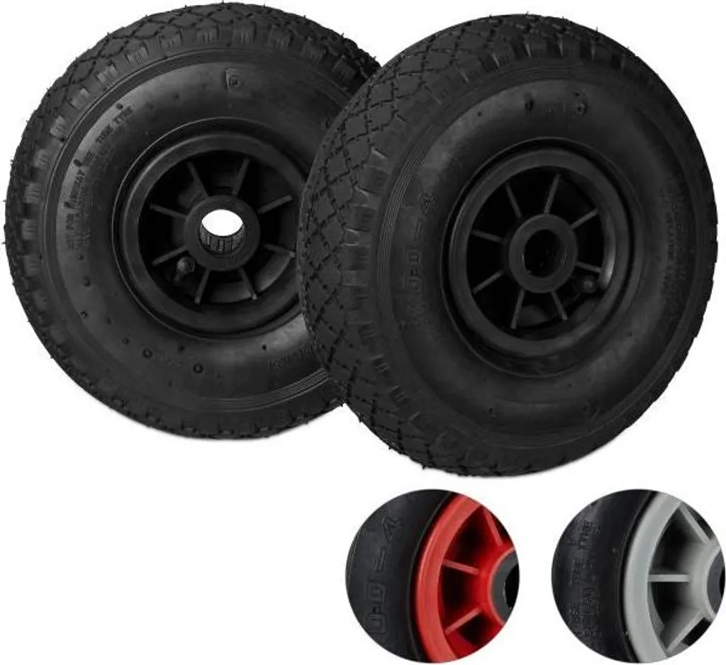 Roues de brouette increvables en caoutchouc PU, lot de 2 fini les crevaisons