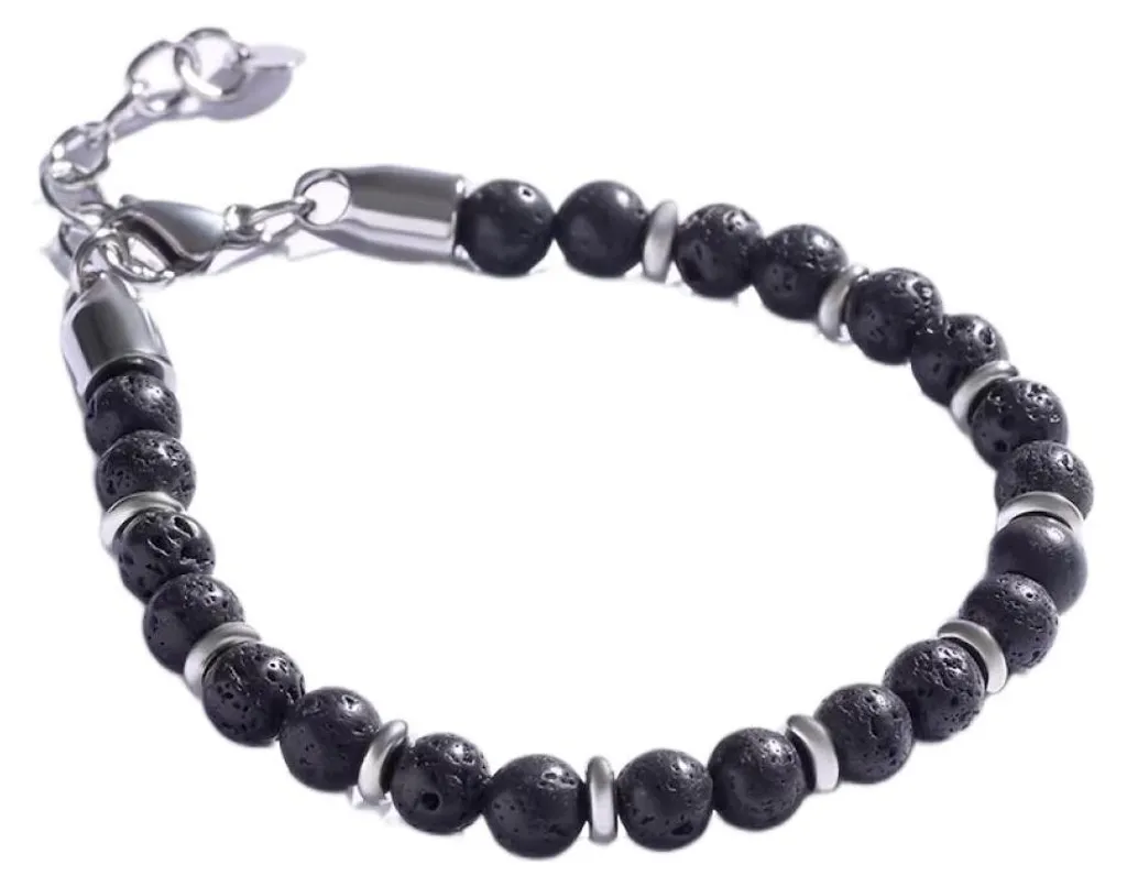 Bracelet perles pierre de lave MCGB5009 pour homme au design élégant