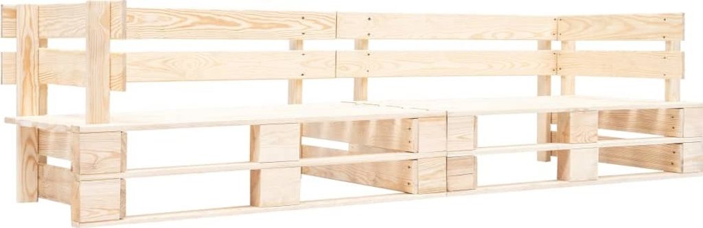 The Living Store Garten-Palettensofa 2-Sitzer Natur Holz