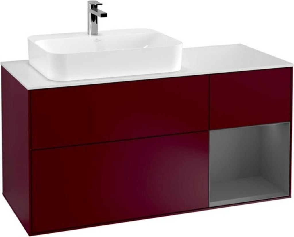V&B Waschtischunterschrank Wandbeleuchtung Finion 120cm, Pl w m, Reg re Anthrac. m, Peo m