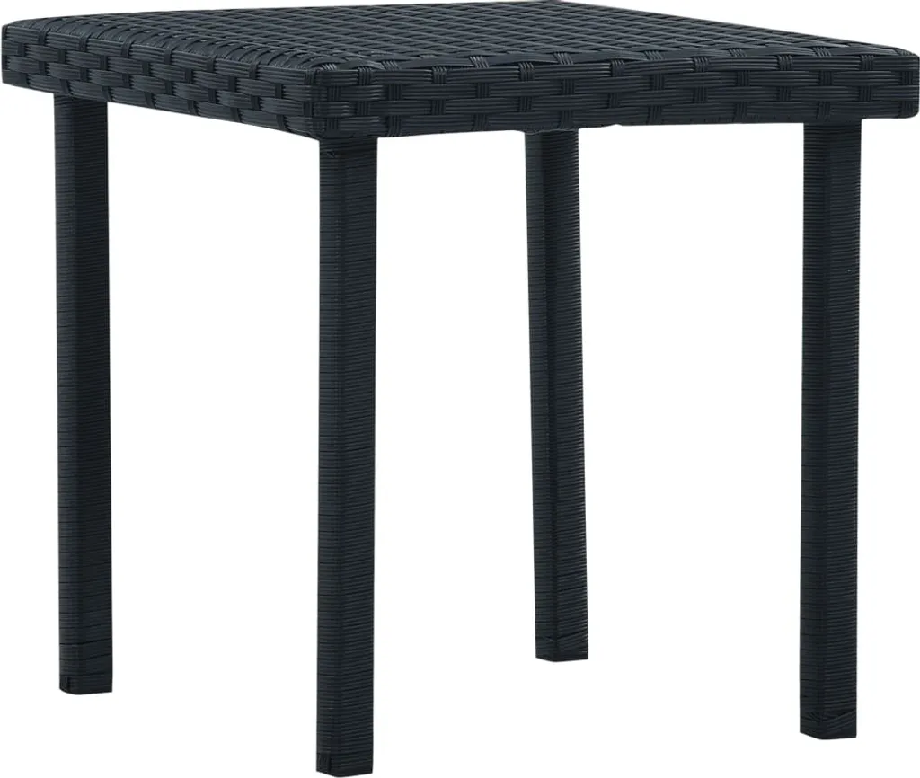 Table basse de jardin carrée noire en rotin synthétique - 40x40 cm