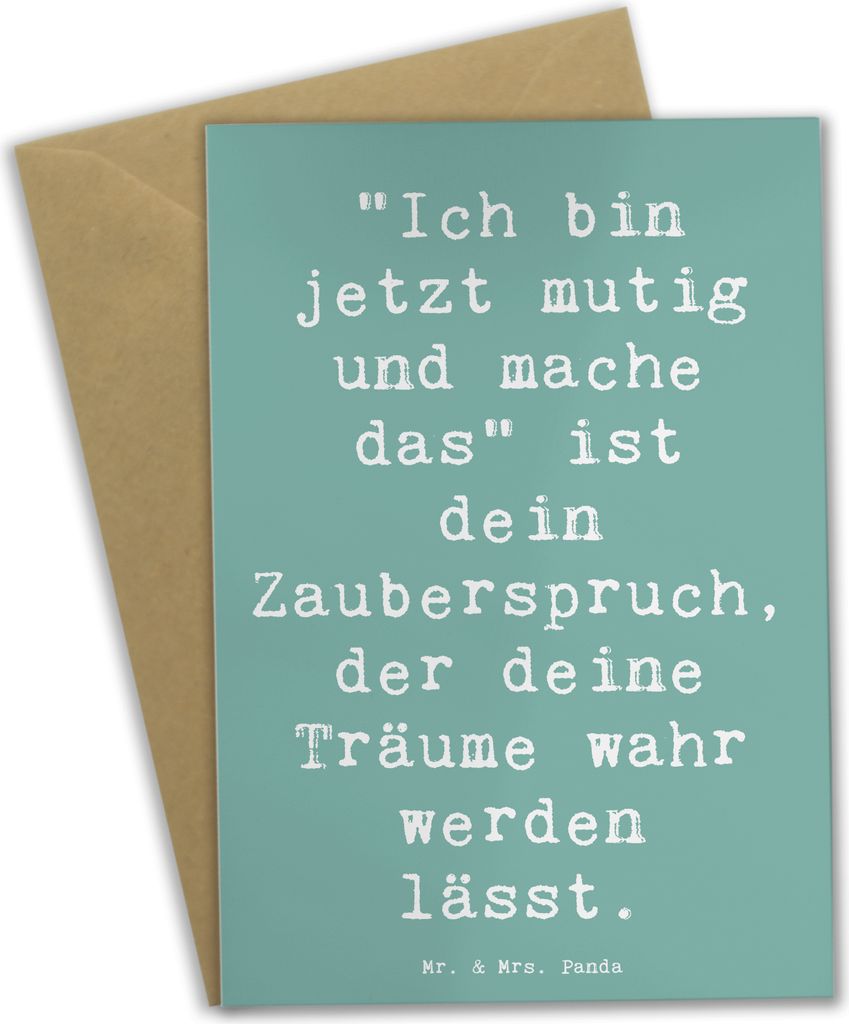 Mr. & Mrs. Panda Beileidskarte Spruch Mutig zu sich selbst stehen - Meeresbrise - Geschenk, Motivation, glückwunschkarten, Einzigartigkeit, Selbst...