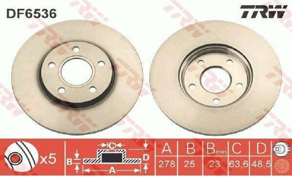 Bremsscheibe TRW DF6536