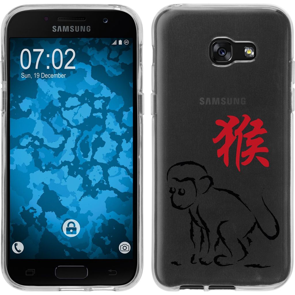 PhoneNatic Case kompatibel mit Samsung Galaxy A7 (2017) Silikon-Hülle Tierkreis Chinesisch M9