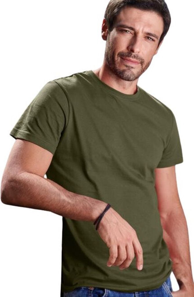 Herren-Baumwoll-T-Shirt, einfarbig, 100% Baumwolle, 160 g/m2, Farbe military, Größe 2XL