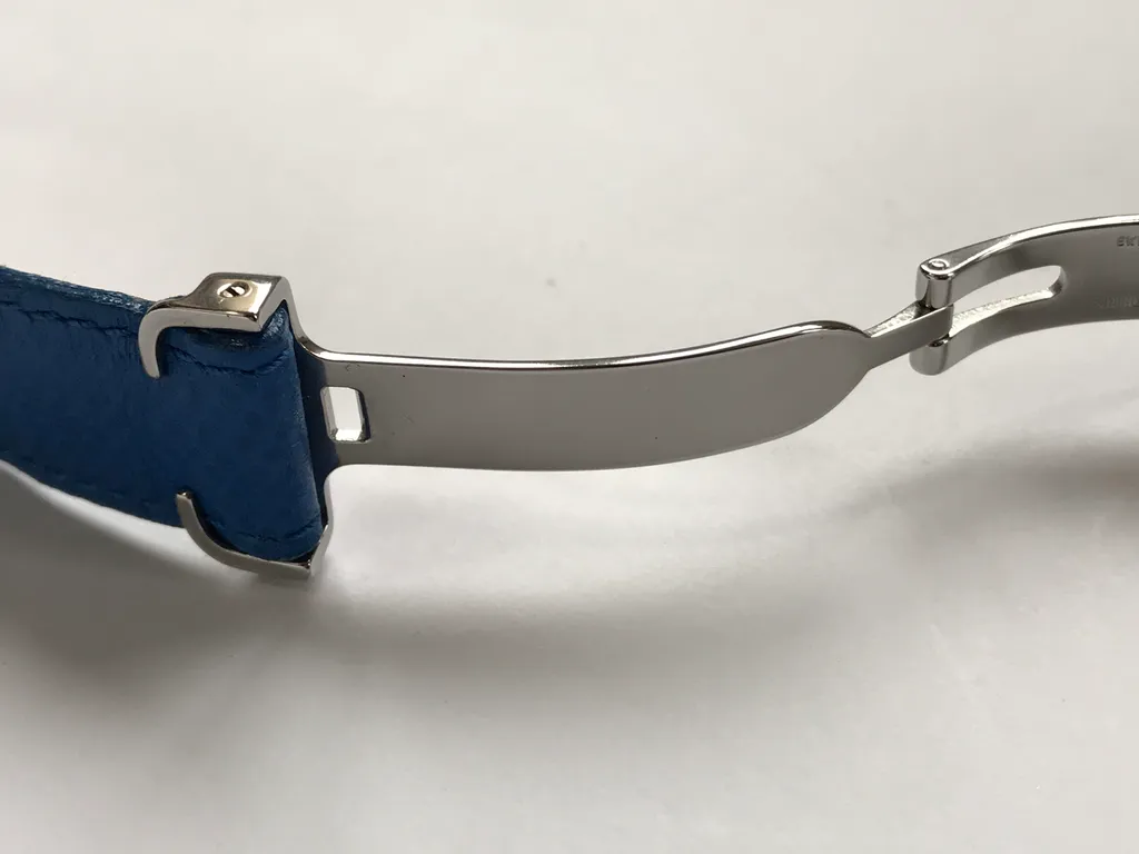 Bracelet de Montre en Cuir Bleu 18mm avec Boucle pour Modèle Cartier
