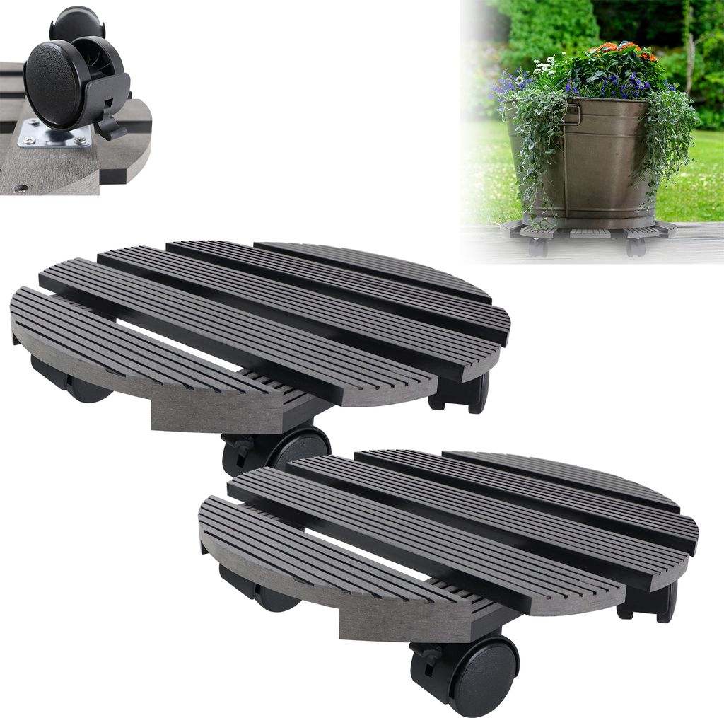 XMTECH Set van 2 bloemenwielen, rond, 30 x 30 cm, WPC Productafbeelding 