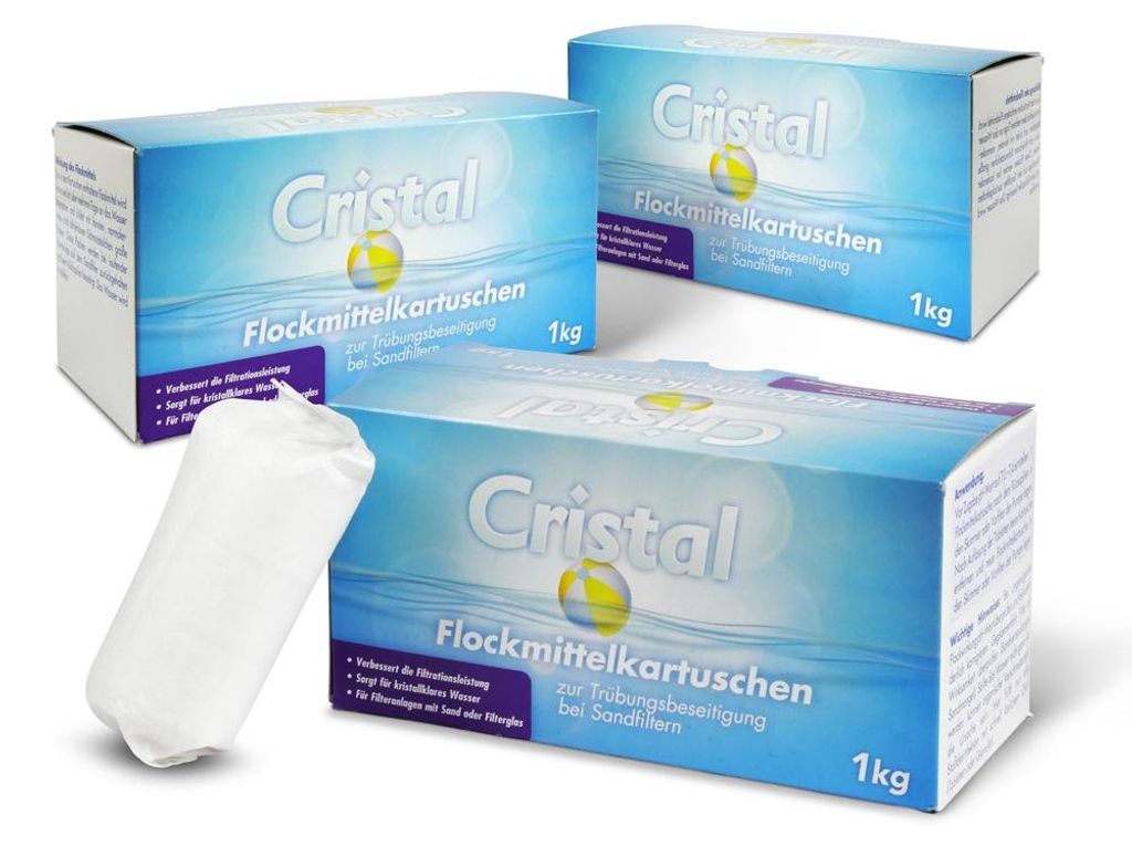 Spar-SET> 3x CRISTAL Flockmittelkartuschen 1,0 kg Produktbild 