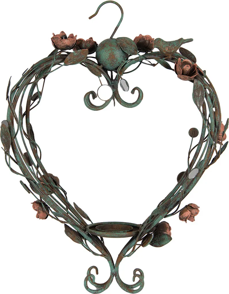 Portacandele Grande Clayre & Eef Metallo Verde - Atmosfera Country Chic