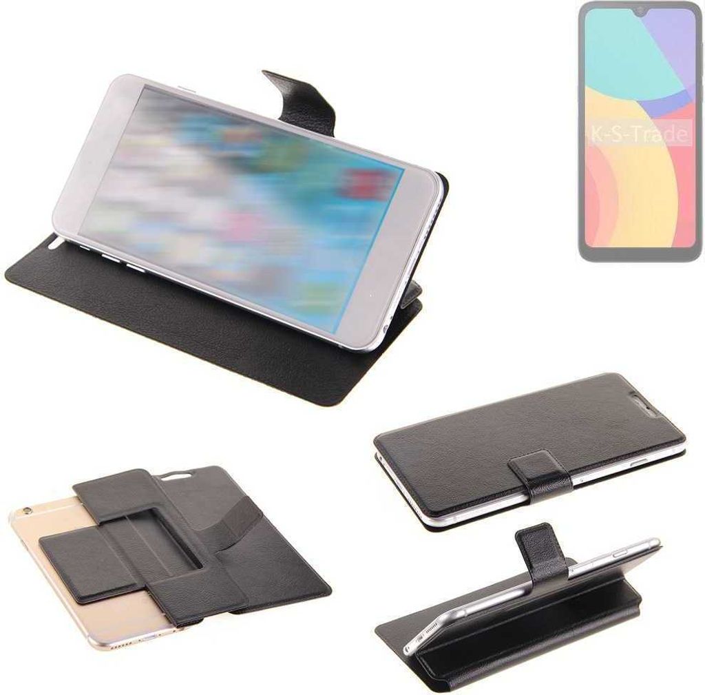 K-S-Trade Schutzhülle kompatibel mit Alcatel L1 (2021) Schutzhülle Flip Cover Klapphülle Wallet Case Slim Handyhülle bookstyle schwarz