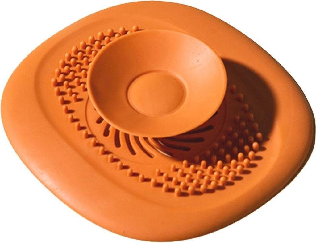Badezimmer Waschbecken Abfluss Haarfänger Waschbecken Sieb Dusche Abflussstöpsel, Farbe:Orange