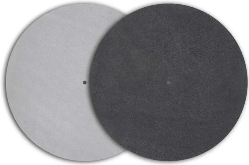 Couvre-plateau en cuir noir pour platine vinyle slipmat antistatique