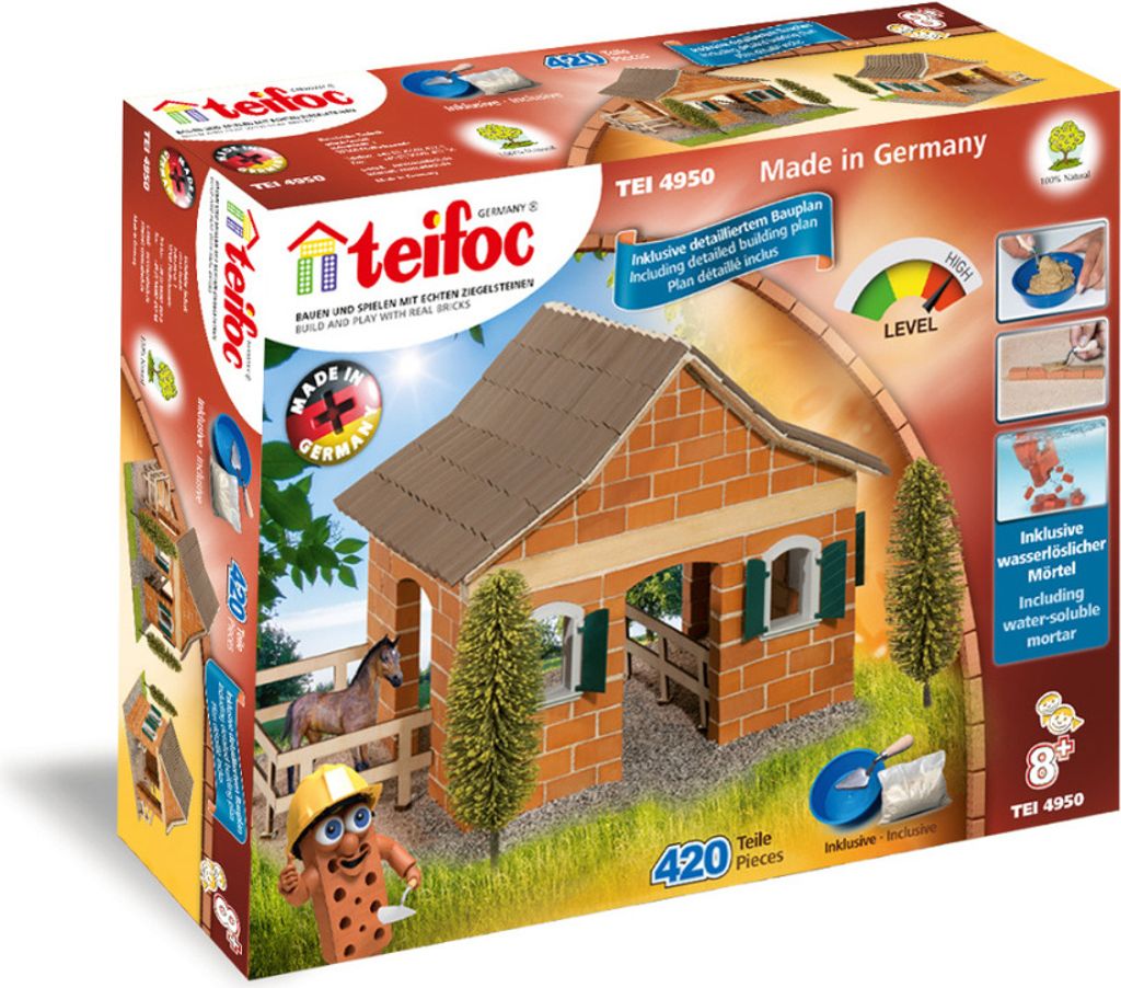 teifoc Steinbaukasten 4950 - Großer Pferdestall Produktbild 