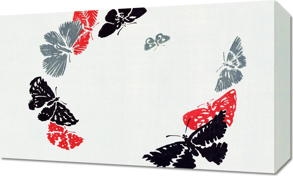 Bild 50x30cm Schmetterling 24, Japanisches Vintage Sekka für das Wohnzimmer