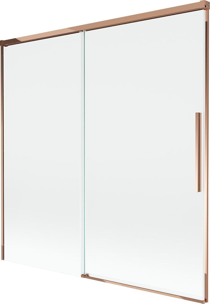 Mexen Rox Badewanne Paravent 2-flügelig zum Schieben 100 x 150 cm, transparent, Chrom - 8C9-100-003-01-00