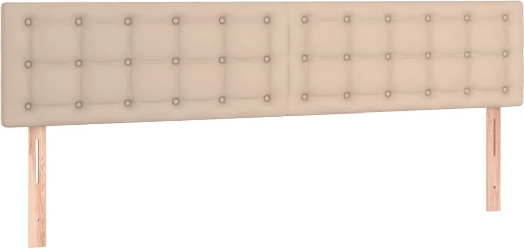 Set 2 Testiere Letto 90cm SYFAX Pelle Finta Cappuccino Regolabili