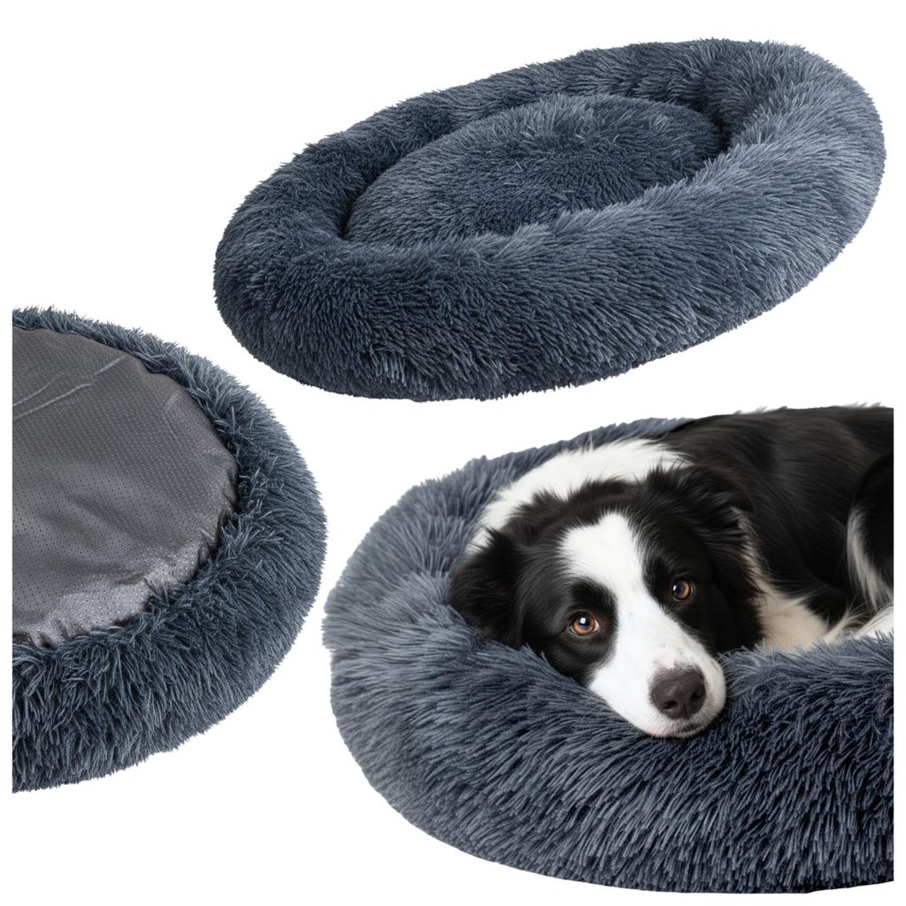Hundebett rund 70 cm Hundekissen Flauschiges für Hunde Produktbild 