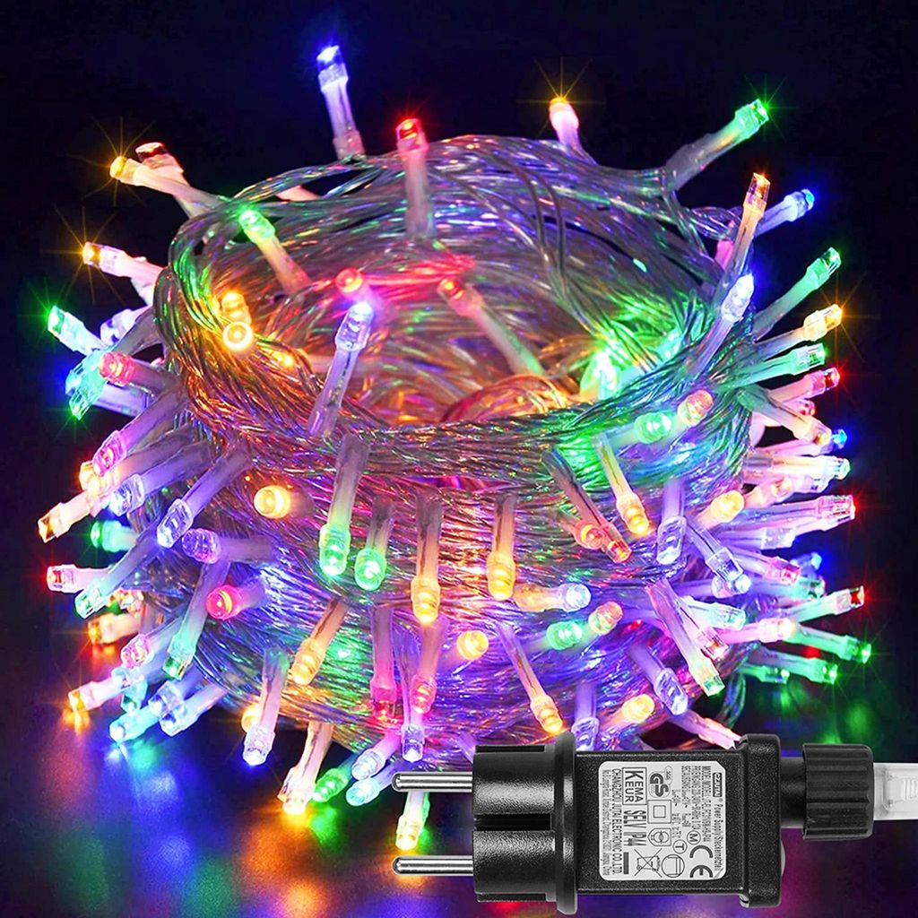 20m 200 LEDs Lichterkette 8 Lichtmodi mit Timer Lichterketten für Innen Garten Hof Hochzeit Weihnachten Party, Bunt