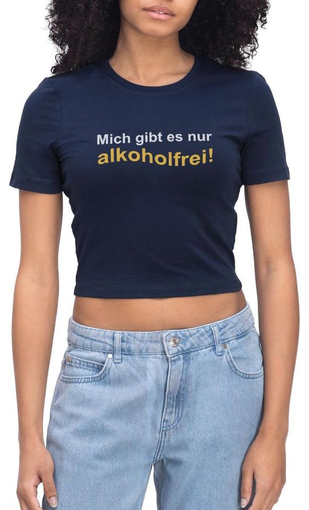 Spreadshirt Mich Gibt Es Nur Alkoholfrei Crop Top, M, Light Navy