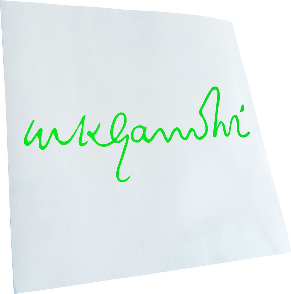 Kiwistar - Autoaufkleber - Mahatma Gandhi - Neongrün - 40x16cm - Aufkleber für Auto, Laptop, Fahrrad, LKW, Motorrad mehrfarbig JDM Decal Racing