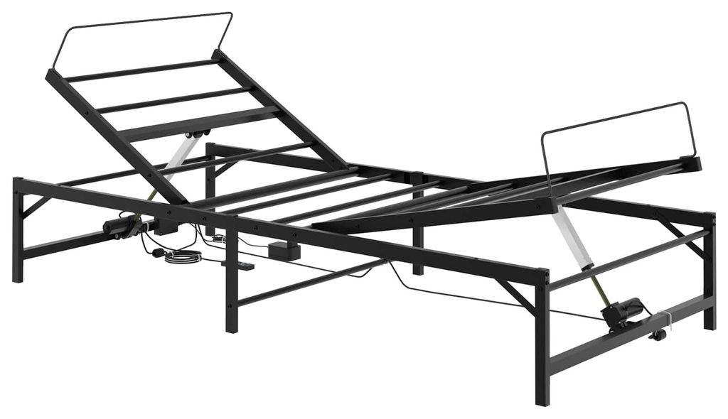 vidaXL Elektricky nastavitelná postel, černá, 107 x 200 cm, Obrázek produktu 