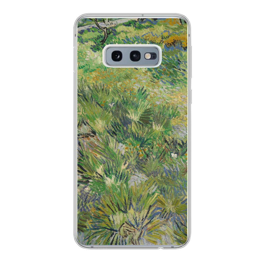 MuchoWow Handyhülle Schutzhülle Hülle für Samsung Galaxy S10e Grasige Wiese mit Blumen und Schmetterlingen - Vincent van Gogh Silikon Softcas...