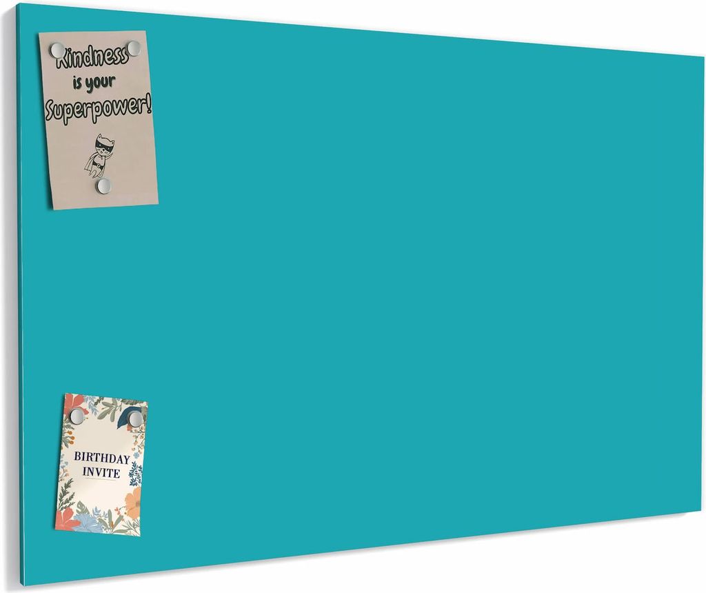 Magnettafel 90x60cm magnetisch & beschreibbar Metall-Board - Türkiser Hintergrund II