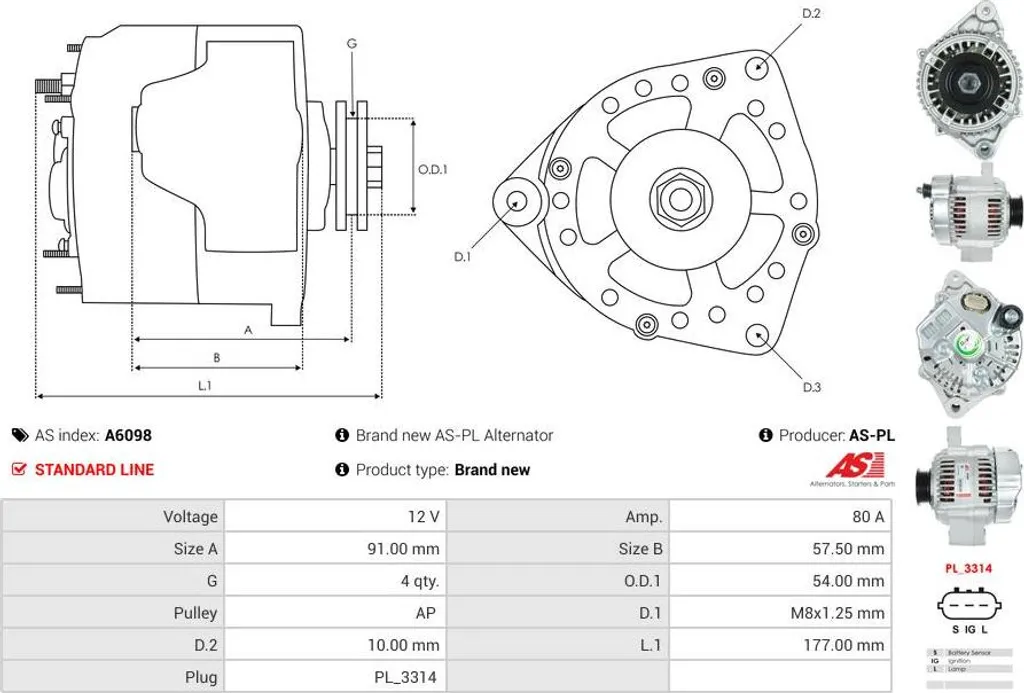 Alternateur 90A haute performance compatible avec MR2 2.0L