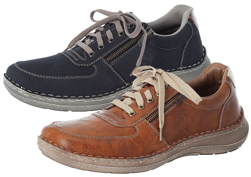 Rieker Herren Halbschuhe Sneaker Schnürschuhe 03030, Größe:43 EU, Farbe:Braun