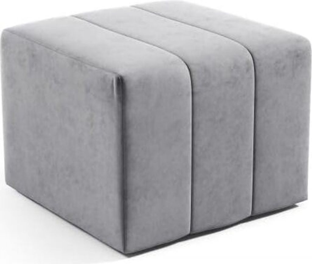 LIKMA Pouf, Hocker Grau 46x35x46 cm, 3D-Effekt Velvet Sitzhocker, Fußhocker, Pouf Hocker, Polsterhocker, Moderne Sitzbank, Garderobenbank, Ottoman...